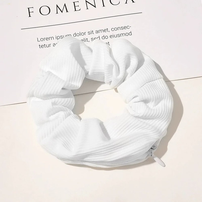 Hidden Zipper Hair Scrunchie Safe Portable Storage For Cash And Jewelry 6
