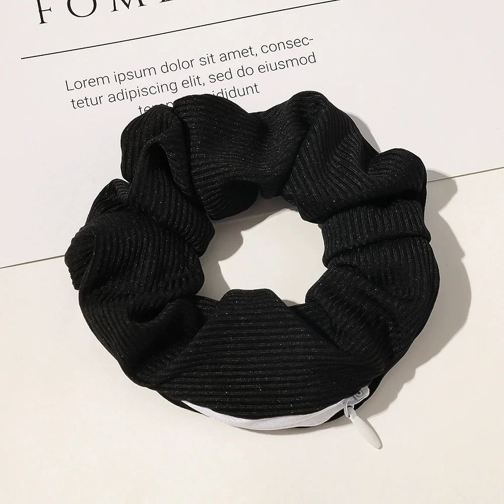 Hidden Zipper Hair Scrunchie Safe Portable Storage For Cash And Jewelry 2