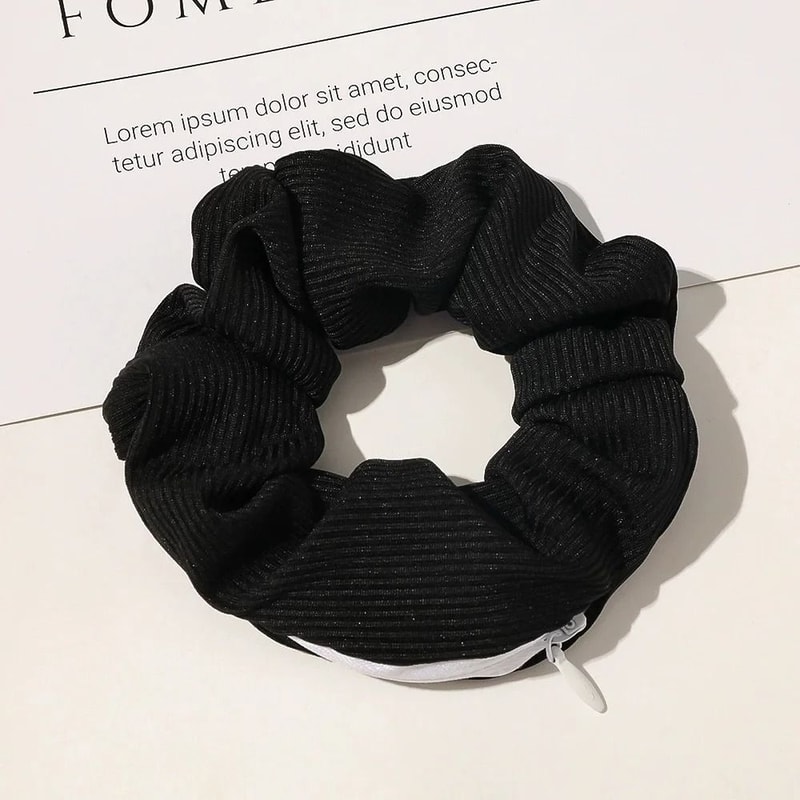 Hidden Zipper Hair Scrunchie Safe Portable Storage For Cash And Jewelry 2