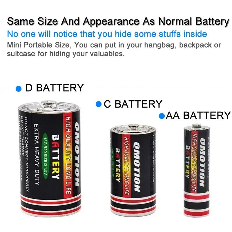 Battery Shaped Hidden Storage Case Portable Diversion Safe For Travel 5
