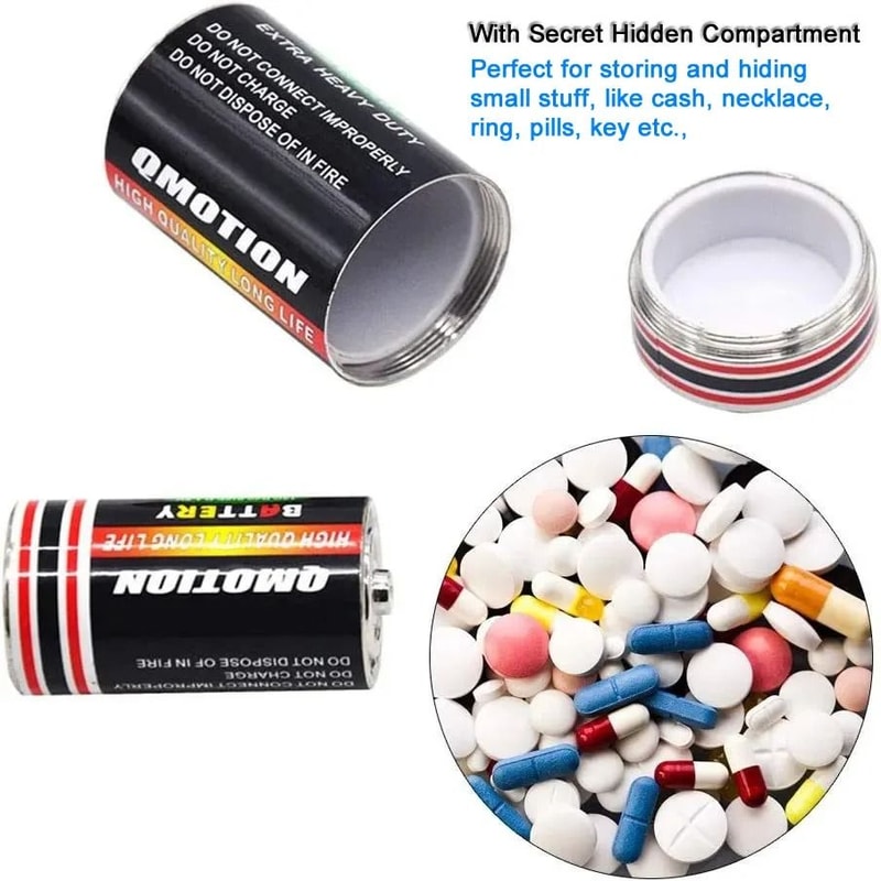 Battery Shaped Hidden Storage Case Portable Diversion Safe For Travel 6