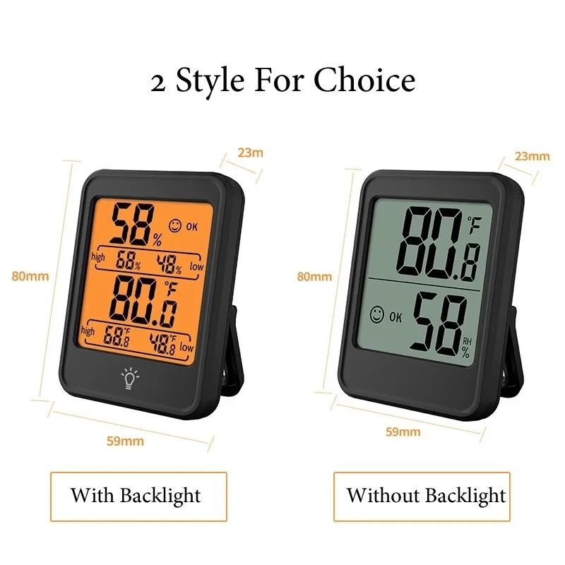 Indoor Digital Temperature And Humidity Meter With Stand And Magnet 5