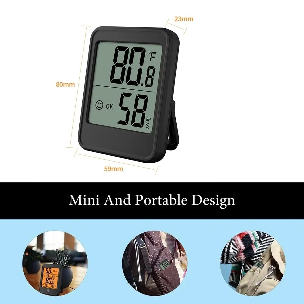Indoor Digital Temperature And Humidity Meter With Stand And Magnet 8