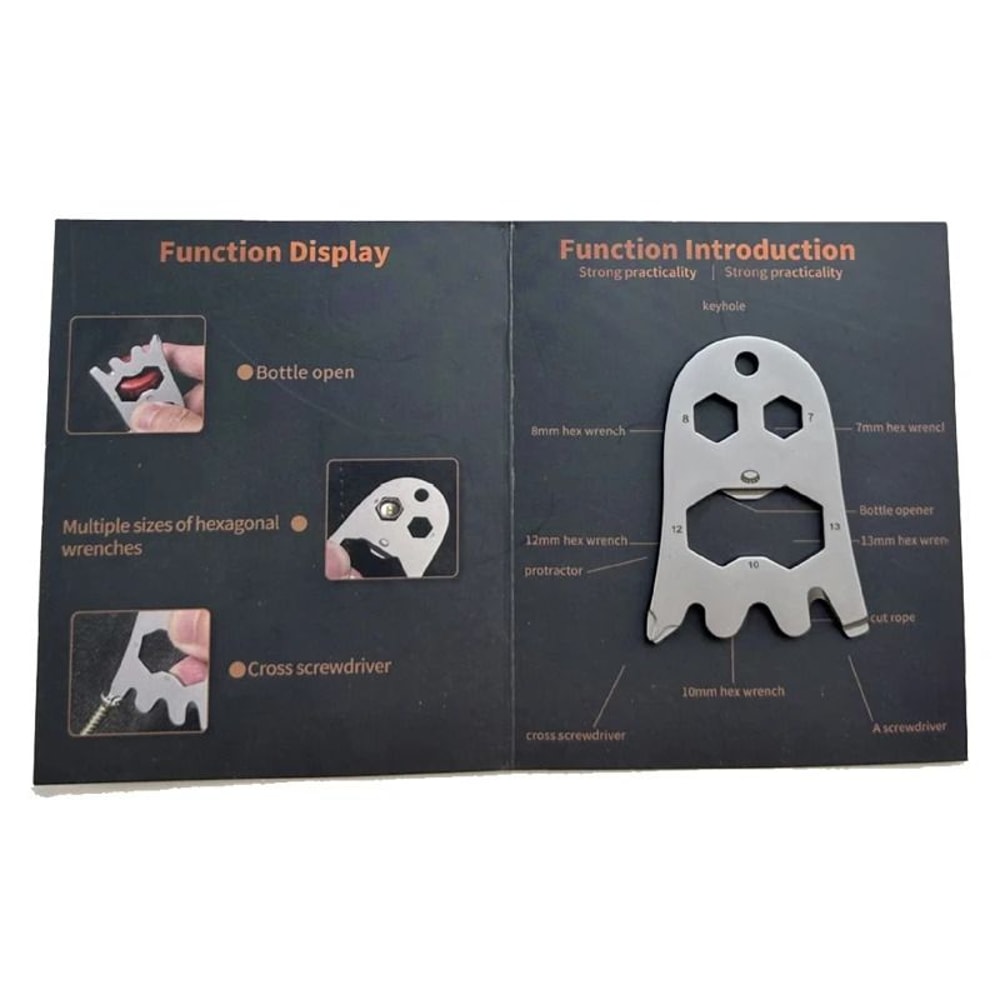 Ghost Shape Multi Tool Stainless Steel EDC Bottle Opener Pendant 1