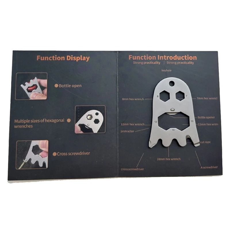 Ghost Shape Multi Tool Stainless Steel EDC Bottle Opener Pendant 1