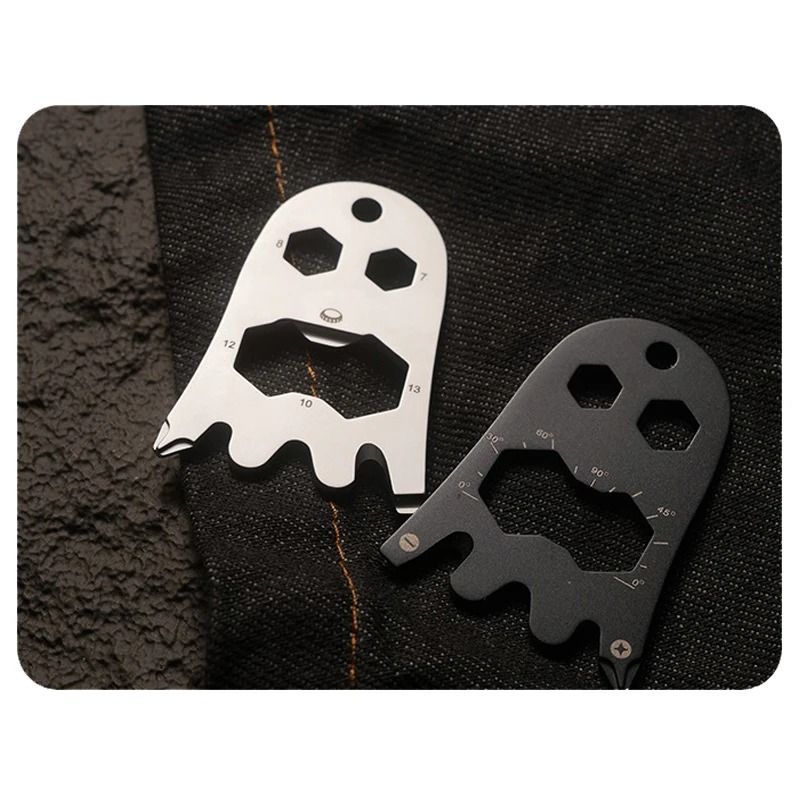 Ghost Shape Multi Tool Stainless Steel EDC Bottle Opener Pendant 6