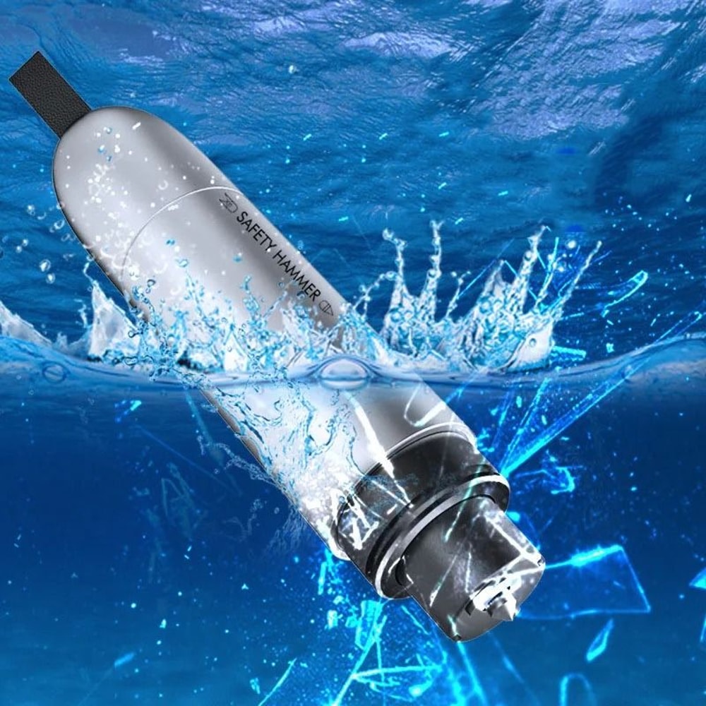 2 In 1 Car Safety Hammer Emergency Glass Breaker And Seat Belt Cutter 0