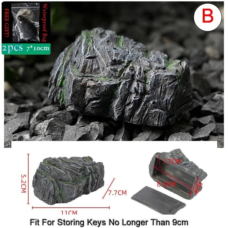 Stone Shape Hidden Key Safe Box With Secret Storage Compartment 2