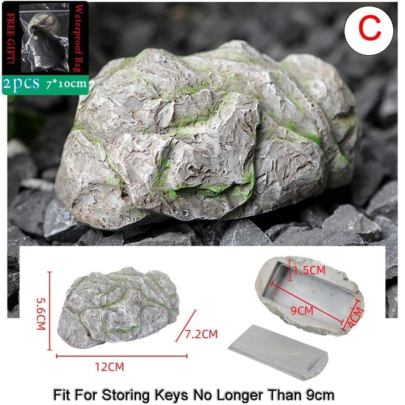 Stone Shape Hidden Key Safe Box With Secret Storage Compartment 3
