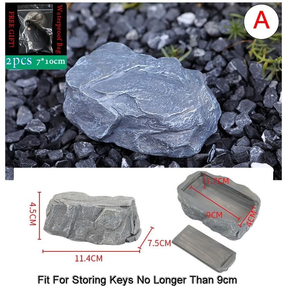 Stone Shape Hidden Key Safe Box With Secret Storage Compartment 1