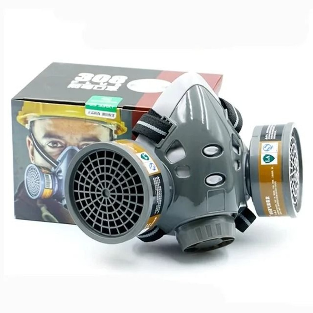Half Face Respirator Mask With Dual Filters For Dust And Gas Protection 2