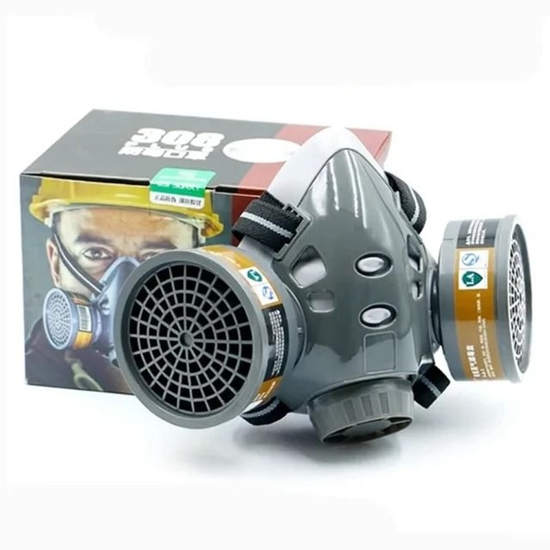 Half Face Respirator Mask With Dual Filters For Dust And Gas Protection 2