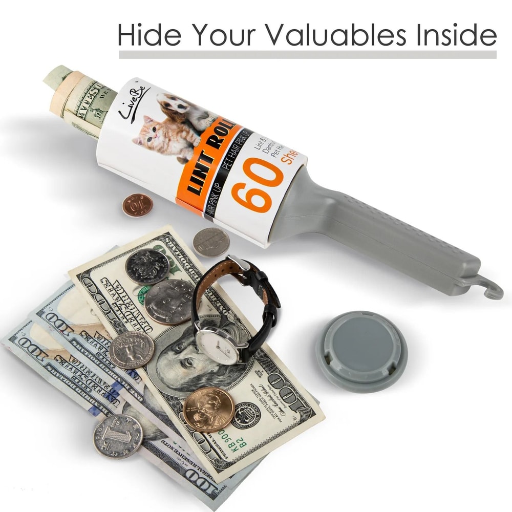 Hidden Compartment Lint Roller Stash Box Secret Storage For Travel 5