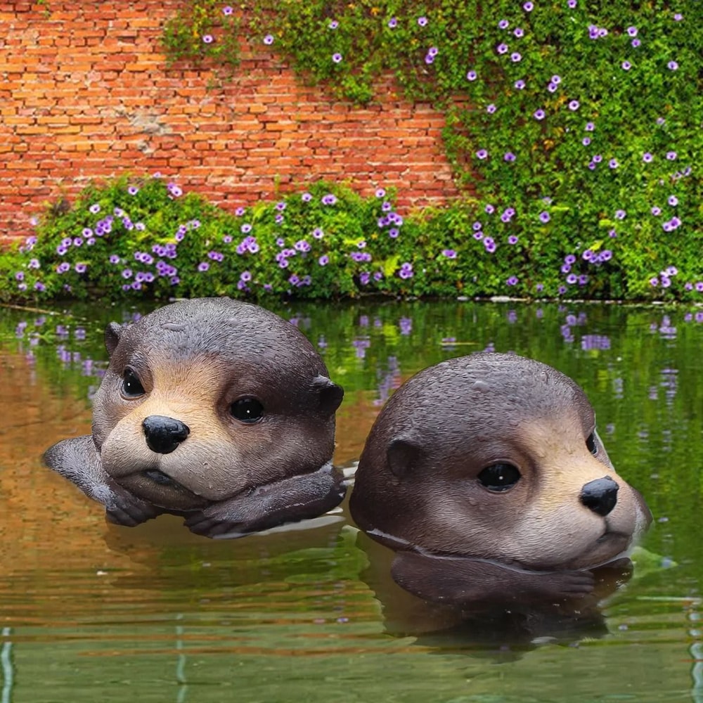 Floating Otter Garden Ornament Resin Pond Decoration For Fish Tanks 2