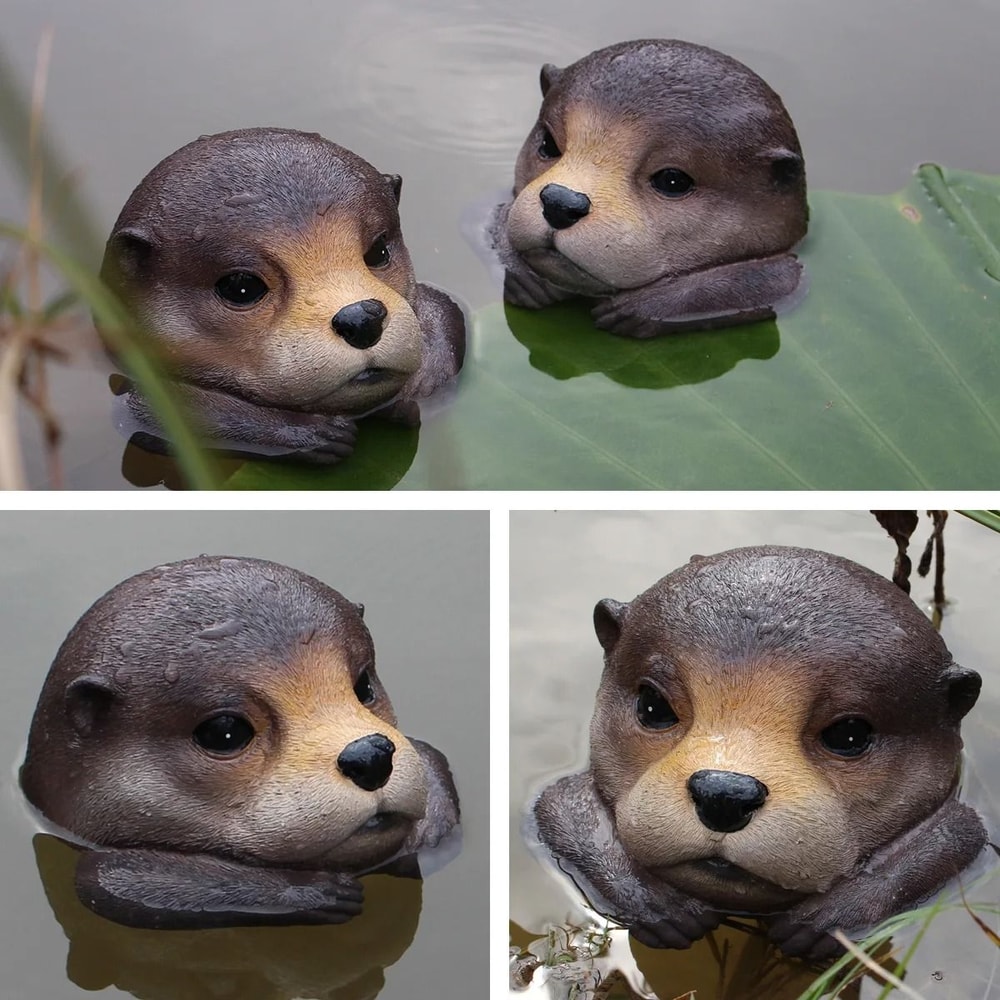 Floating Otter Garden Ornament Resin Pond Decoration For Fish Tanks 3