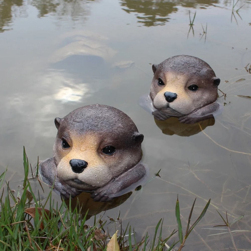 Floating Otter Garden Ornament Resin Pond Decoration For Fish Tanks 4