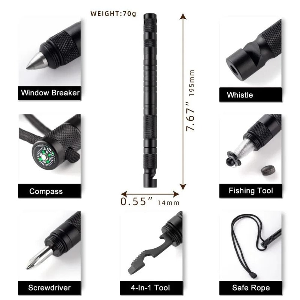 10 In 1 Tactical Survival Pen Multi Function EDC Self Defense Tool 4