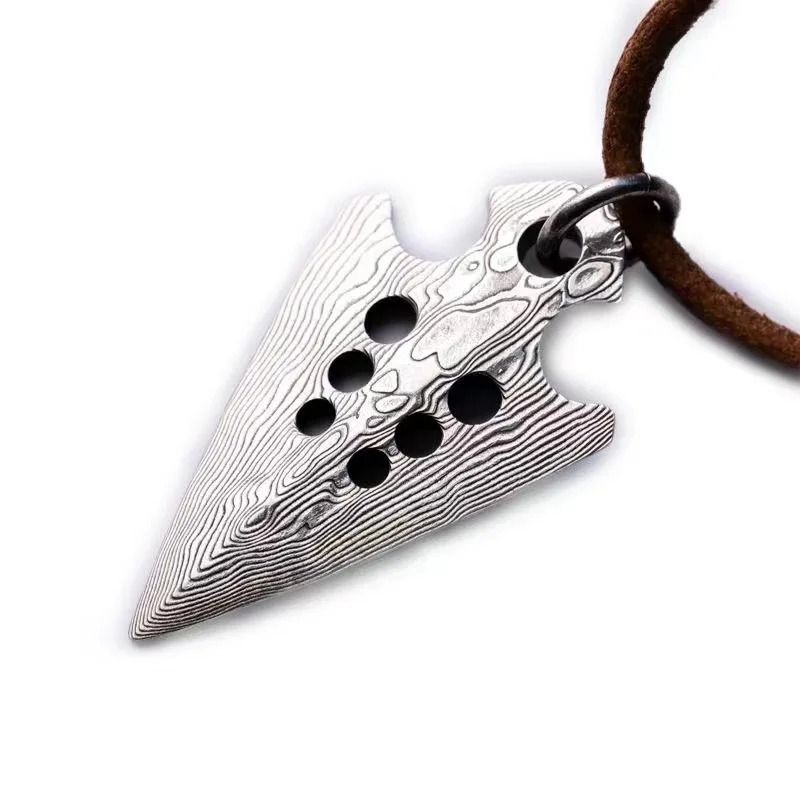 Adjustable Arrowhead Self Defense Necklace Outdoor Survival Pendant 0