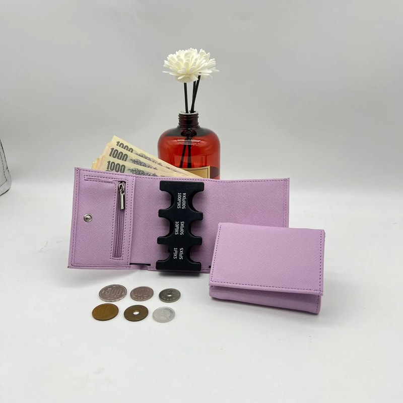 Portable Coin Clip Wallet Tri Fold Card Case With Loss Prevention Design 7