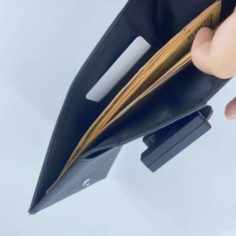 Portable Coin Clip Wallet Tri Fold Card Case With Loss Prevention Design 12