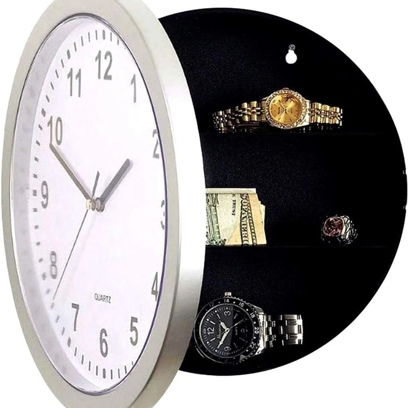 Hidden Wall Clock Safe Box With Secret Storage Compartment 10
