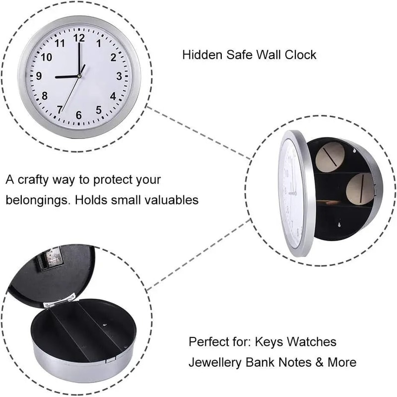Hidden Wall Clock Safe Box With Secret Storage Compartment 8