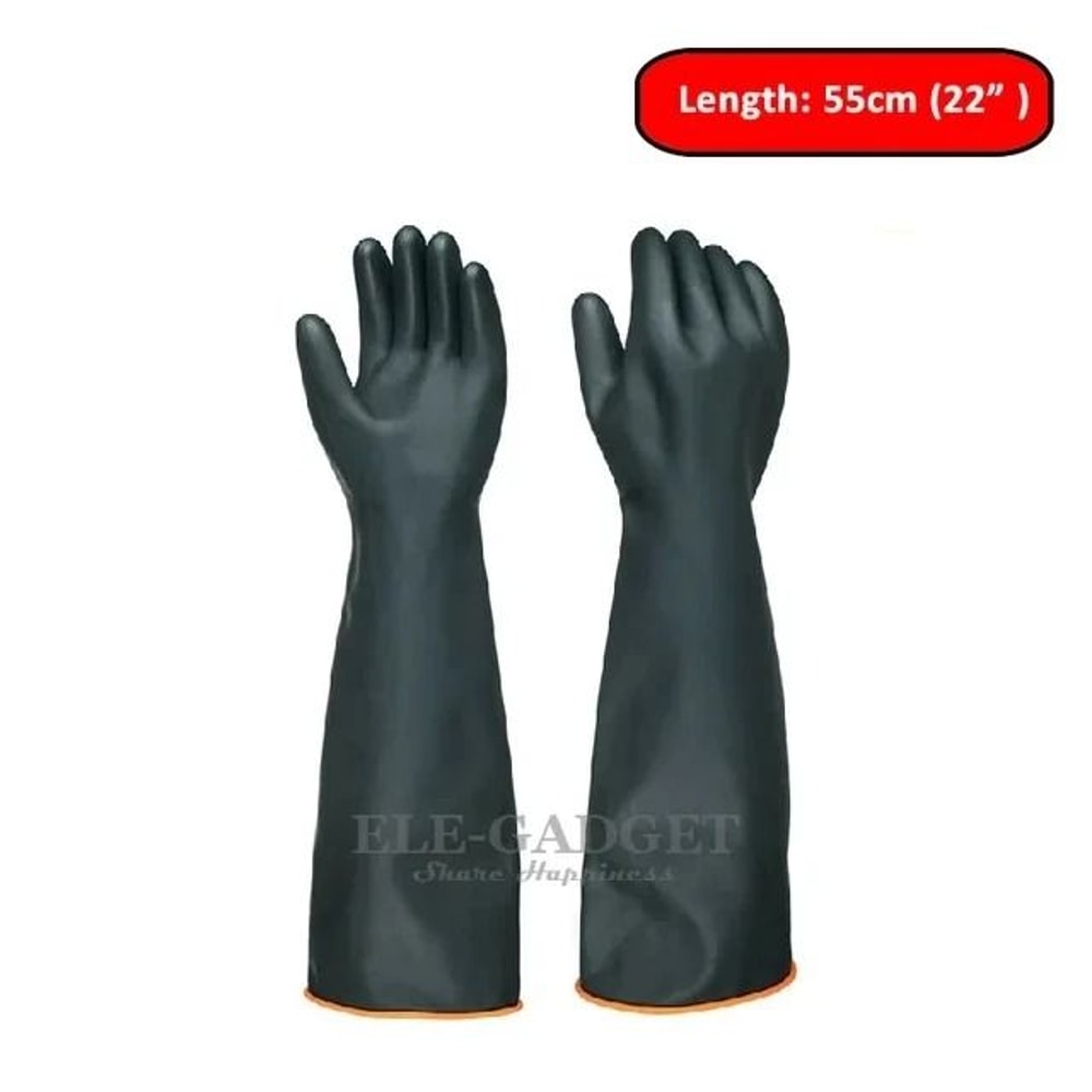 Heavy Duty Chemical Resistant Latex Work Gloves Acid Alkali Oil Protection 6