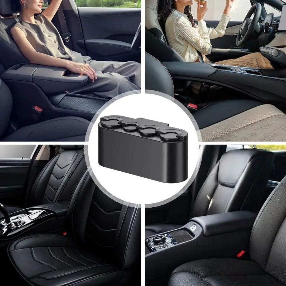 Large Capacity Car Coin Organizer With Removable Four Slot Coin Clips 0