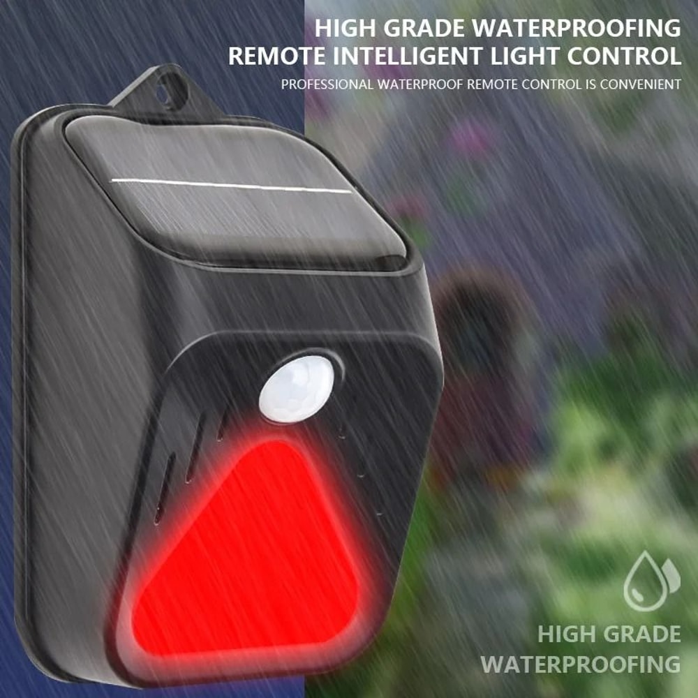 Solar Powered Motion Sensor Alarm With Siren And Strobe Light For Outdoor Security 6
