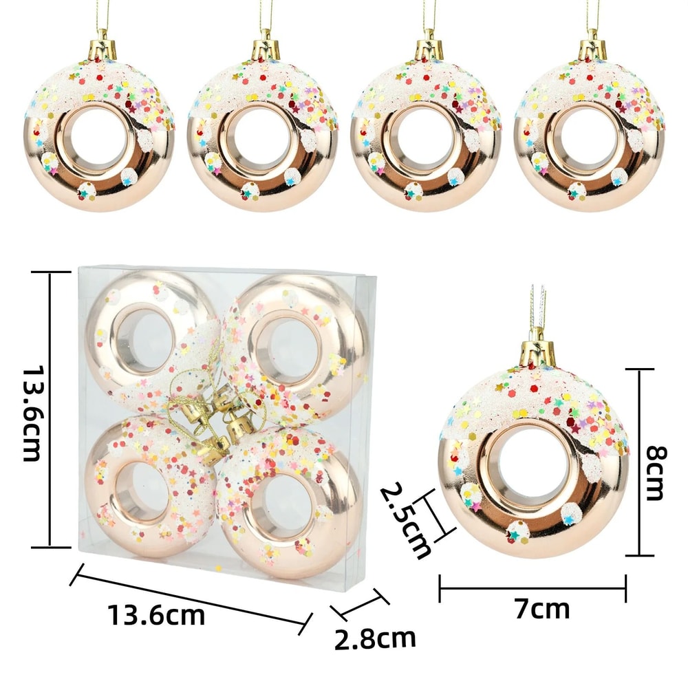 Christmas Tree Donut Ornaments Set Cute Candy Hanging Decorations 8