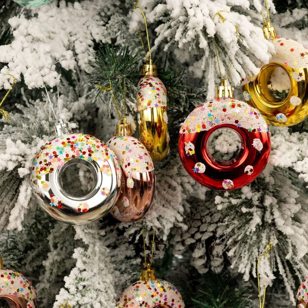 Christmas Tree Donut Ornaments Set Cute Candy Hanging Decorations 10