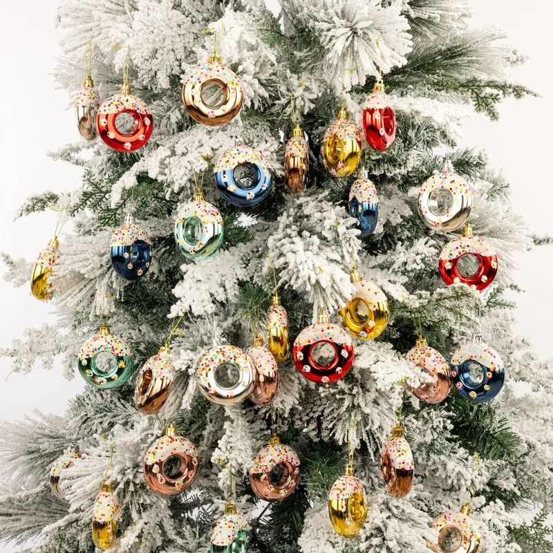 Christmas Tree Donut Ornaments Set Cute Candy Hanging Decorations 11