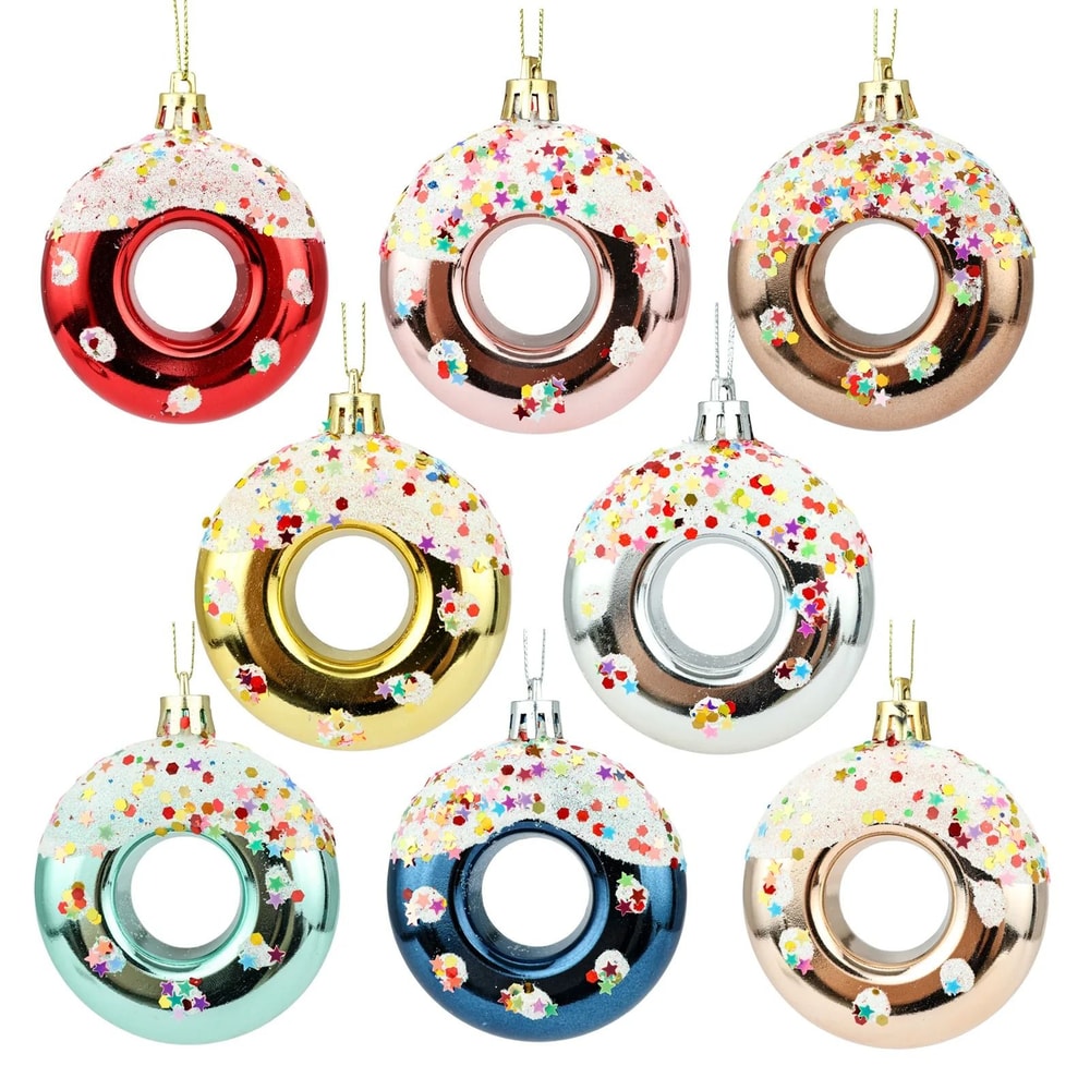 Christmas Tree Donut Ornaments Set Cute Candy Hanging Decorations 12