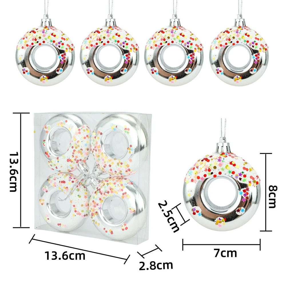 Christmas Tree Donut Ornaments Set Cute Candy Hanging Decorations 5