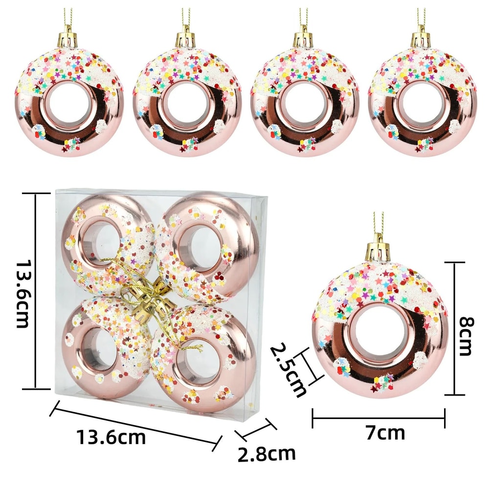 Christmas Tree Donut Ornaments Set Cute Candy Hanging Decorations 7