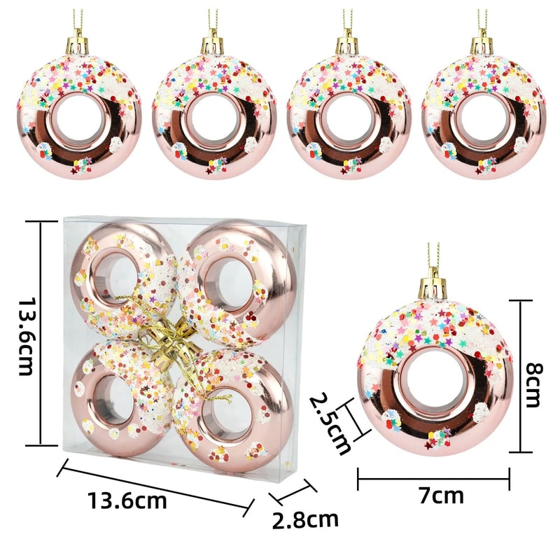 Christmas Tree Donut Ornaments Set Cute Candy Hanging Decorations 7