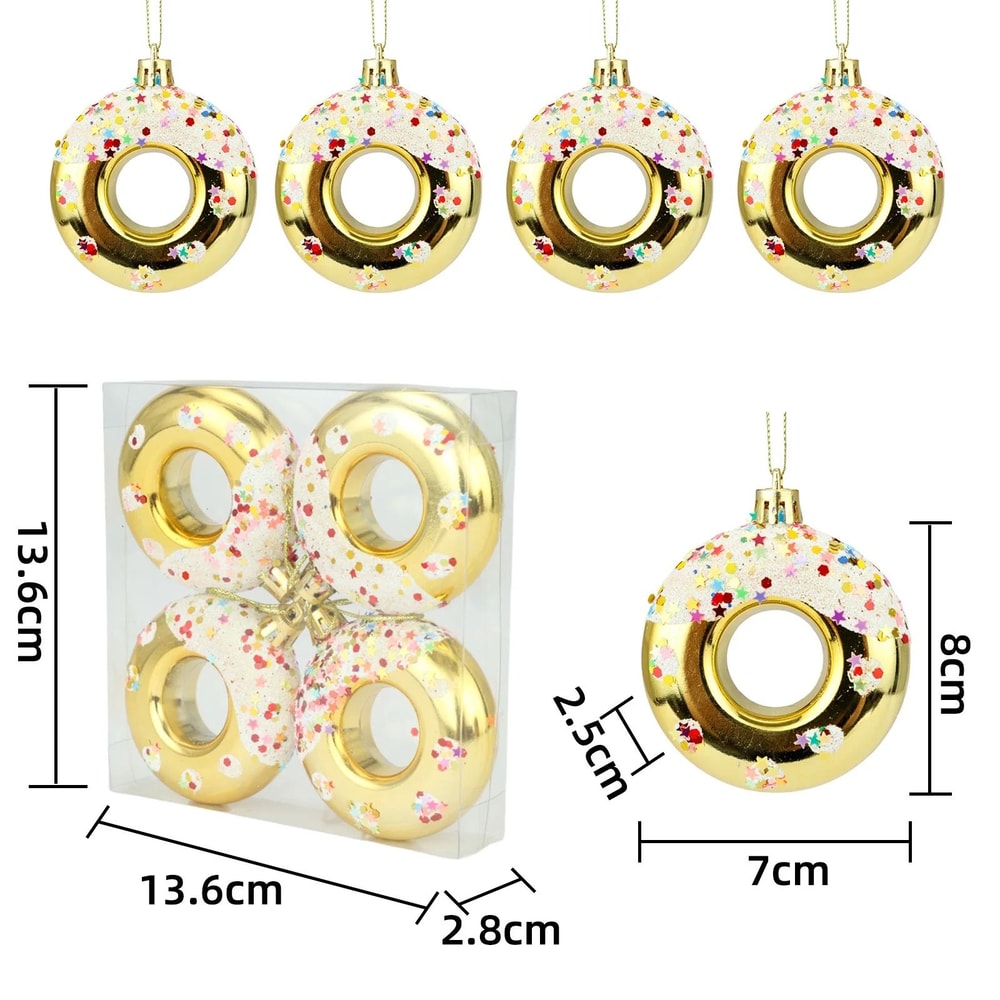 Christmas Tree Donut Ornaments Set Cute Candy Hanging Decorations 4