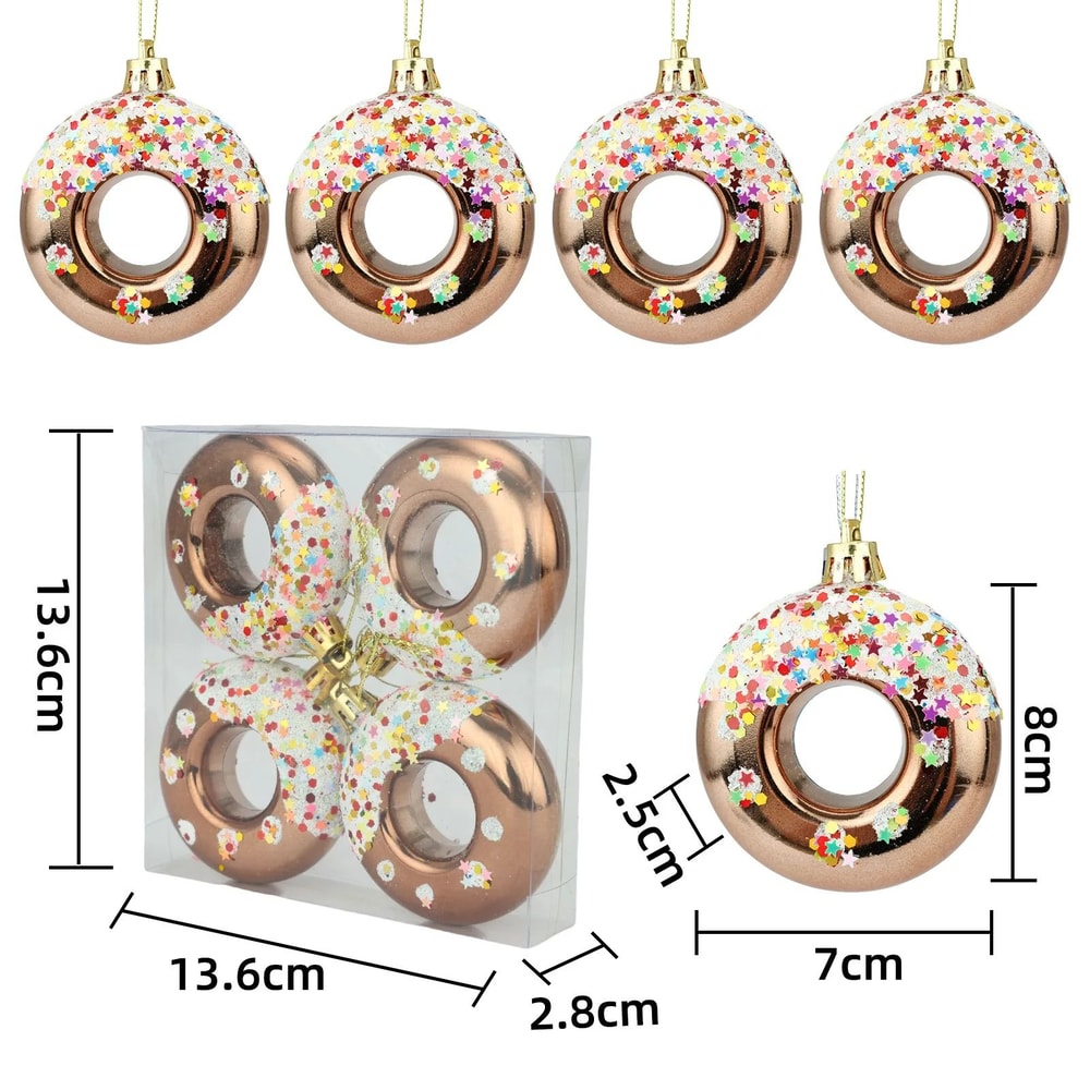 Christmas Tree Donut Ornaments Set Cute Candy Hanging Decorations 3