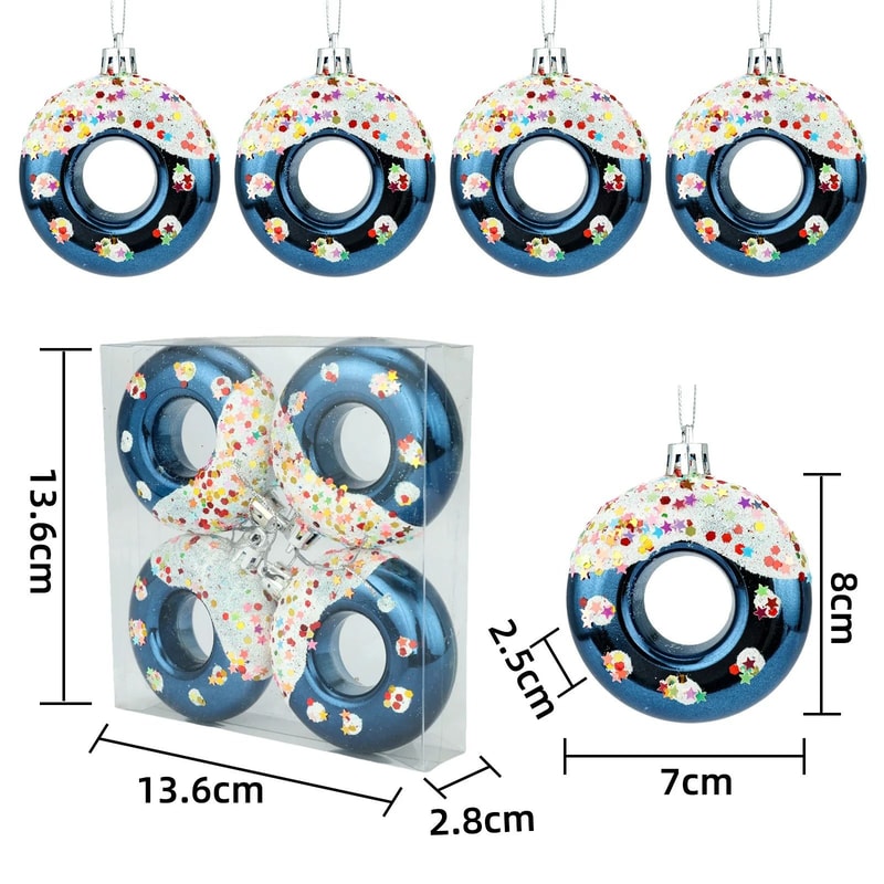 Christmas Tree Donut Ornaments Set Cute Candy Hanging Decorations 1