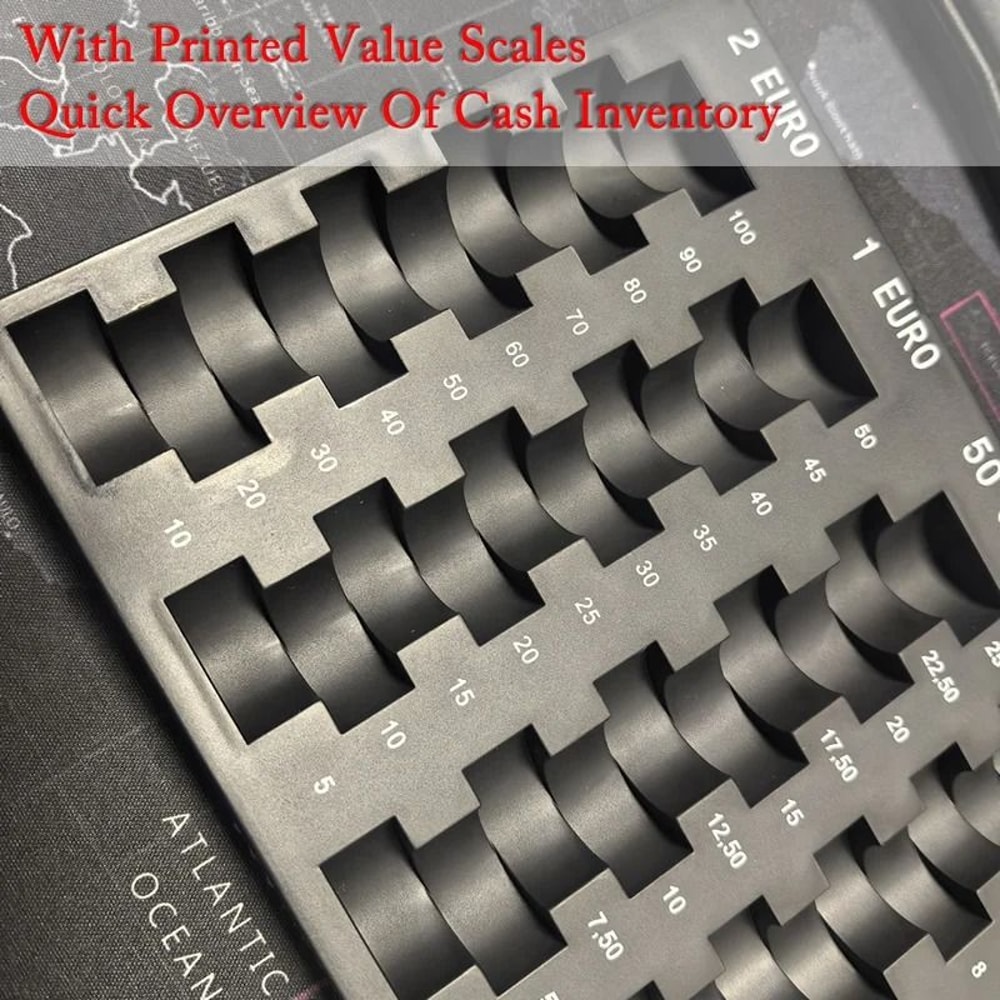 Euro Coin Storage Tray 8 Denomination Self Counting Cash Organizer 1