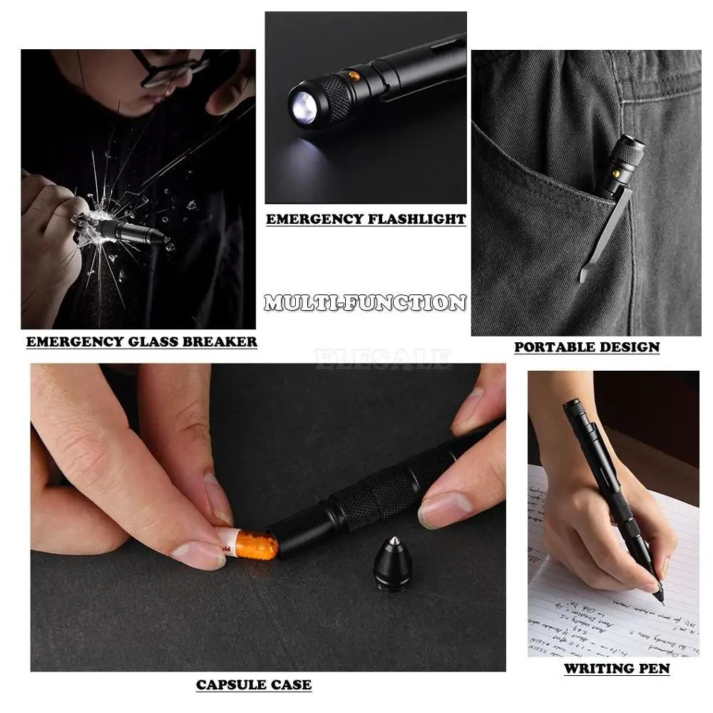 Multifunction Tactical Self Defense Pen With Flashlight And Window Breaker 1