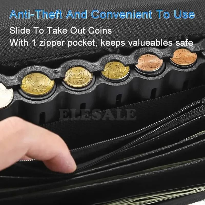 Multi Pocket Waist Wallet With Euro Coin Dispenser For Servers And Cashiers 6