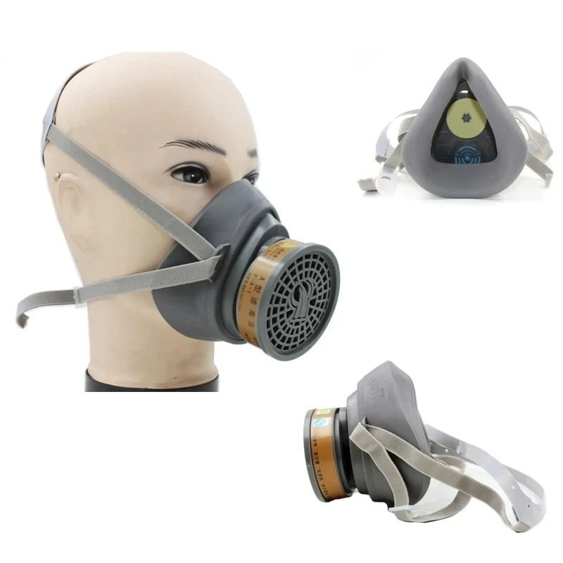 Industrial Gas Respirator Mask With Carbon Filters For Painting And Spraying 6