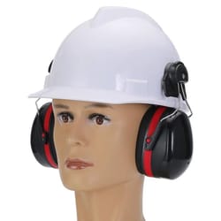 helmet mounted noise reduction earmuffs for industrial hearing protection