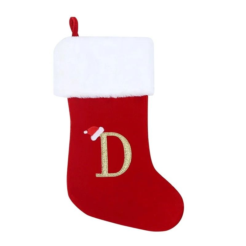 Personalized Alphabet Christmas Stocking Gift Bag Hanging Ornament 3