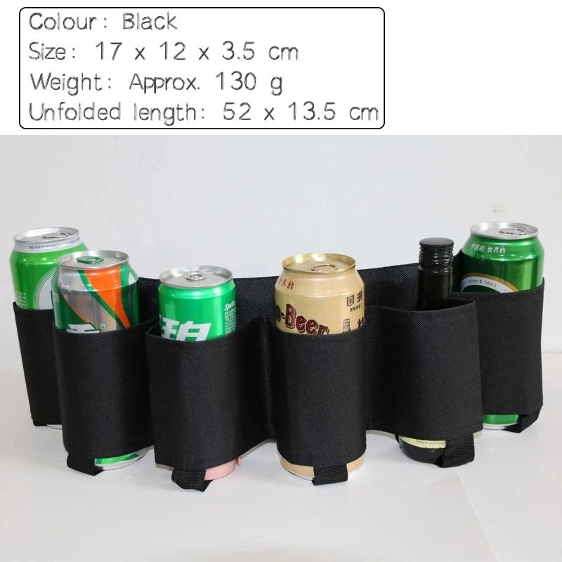 6 Pocket Adjustable Beverage Waist Holder For Outdoor Parties 2