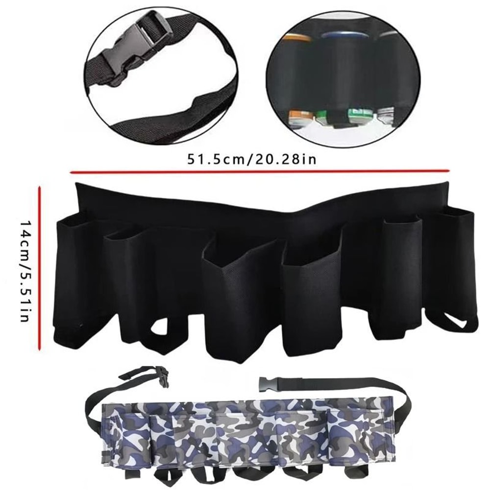 6 Pocket Adjustable Beverage Waist Holder For Outdoor Parties 6