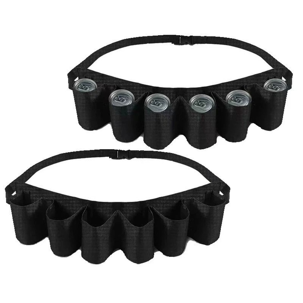 6 Pocket Adjustable Beverage Waist Holder For Outdoor Parties 8