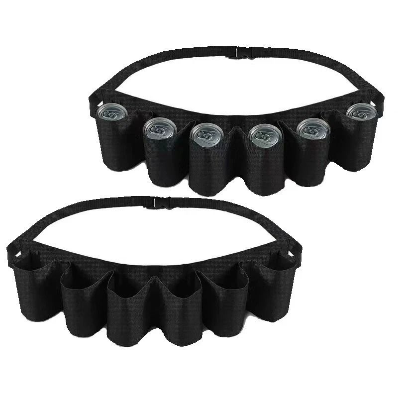 6 Pocket Adjustable Beverage Waist Holder For Outdoor Parties 8