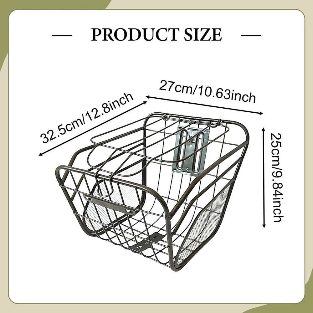 Large Bike Rear Basket With Lid Metal Pannier For Electric And City Bikes 2